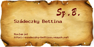 Szádeczky Bettina névjegykártya