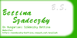 bettina szadeczky business card